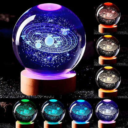 Luminária Criativa Bola de Cristal Galáxia com LED