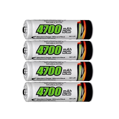 4 Pilhas Bateria  Recarregáveis AA 4700 Mah Durável