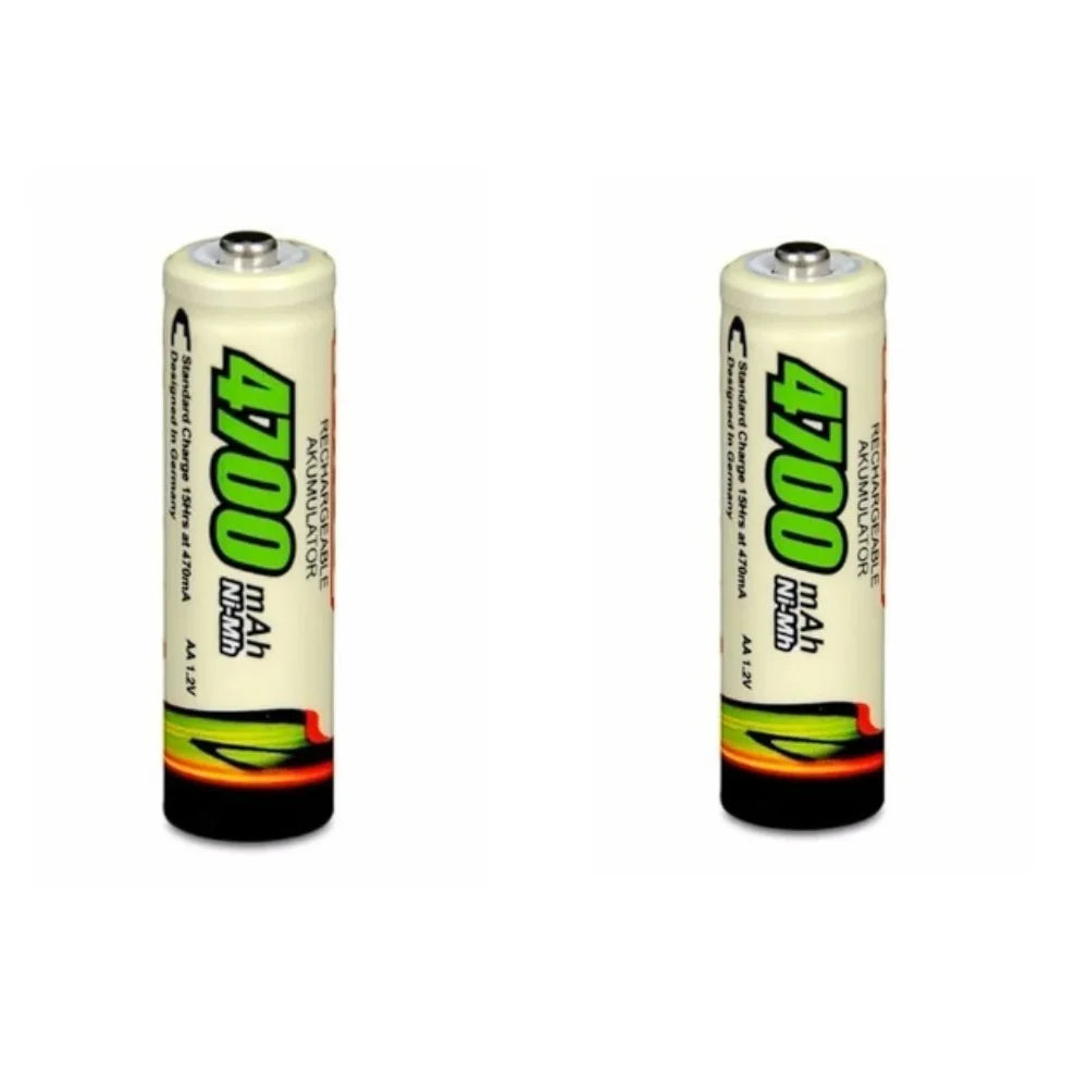 4 Pilhas Bateria  Recarregáveis AA 4700 Mah Durável