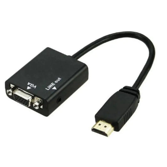 Cabo Conversor HDMI para VGA 1080p com Saída de Áudio
