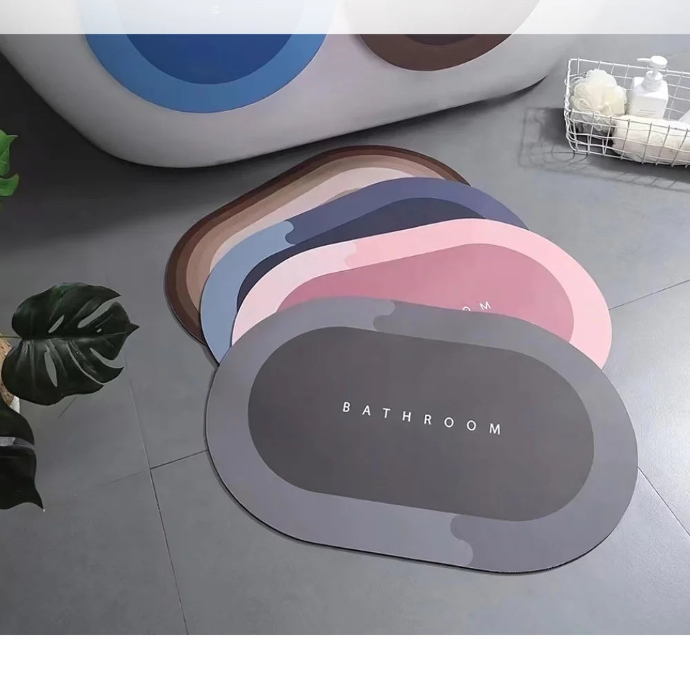 Tapete Oval Absorvente de Banheiro