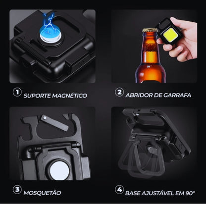 Mini Lanterna Com Led 4 Modos de Luz 4 Funções