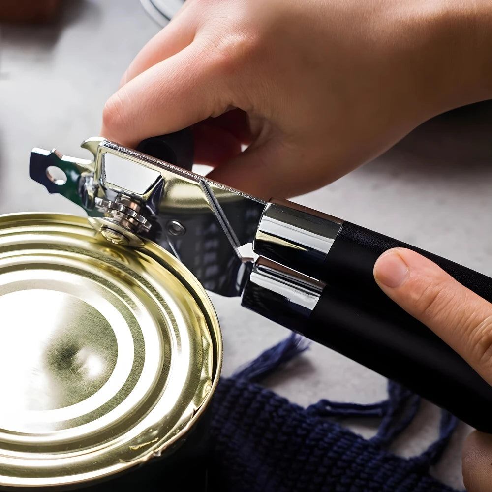 Abridor de latas e garrafas 3 em 1 Aço inox profissional para cozinha