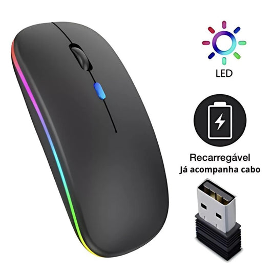 Mouse Sem Fio Recarregável com RGB