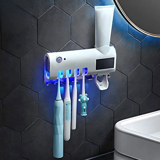Esterilizador UV Automático para Escova de Dentes com Dispenser de Creme Dental