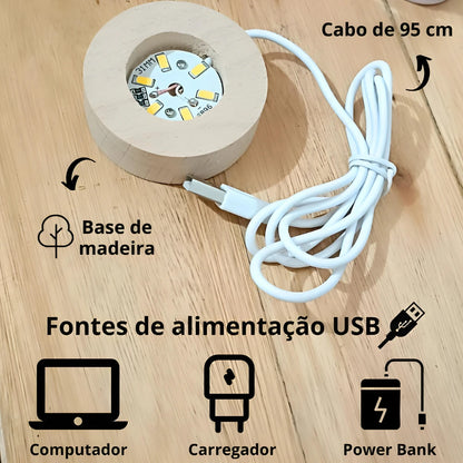 Luminária Criativa Bola de Cristal Galáxia com LED