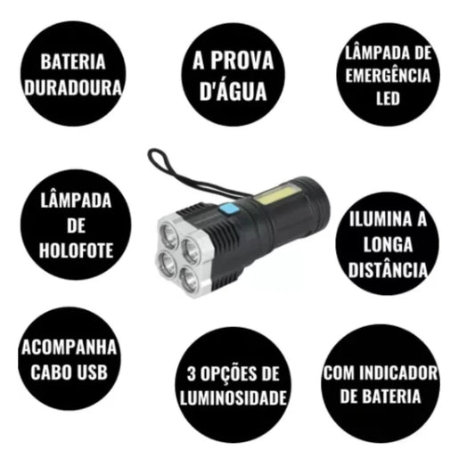 Lanterna Portátil de Alta Luminosidade – Ideal para Atividades ao Ar Livre