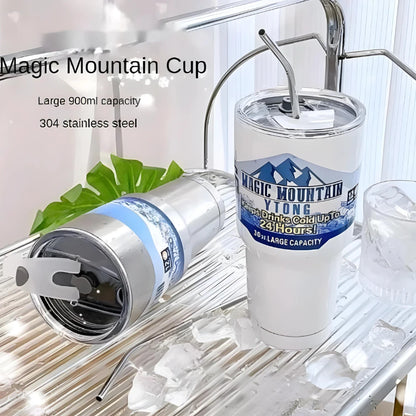 Copo Térmico 900ml Inox com Tampa e Canudo
