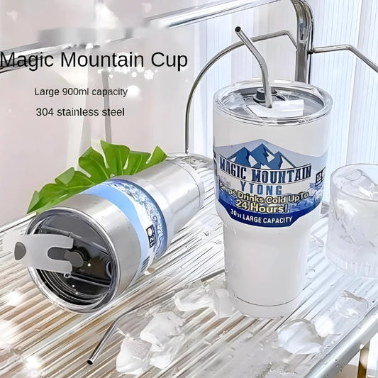 Copo Térmico 900ml Inox com Tampa e Canudo