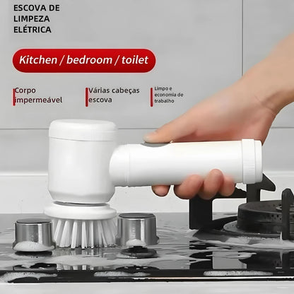 Escova Elétrica de Limpeza Sem Fio 5 em 1