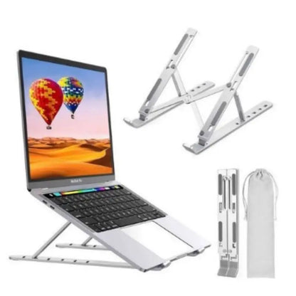 Suporte de Alumínio Ajustável para Notebook e MacBook – Ergonomia e Conforto no Escritório