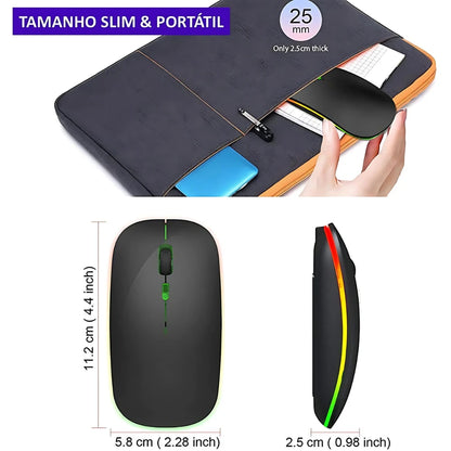 Mouse Sem Fio Recarregável 2.4GHz