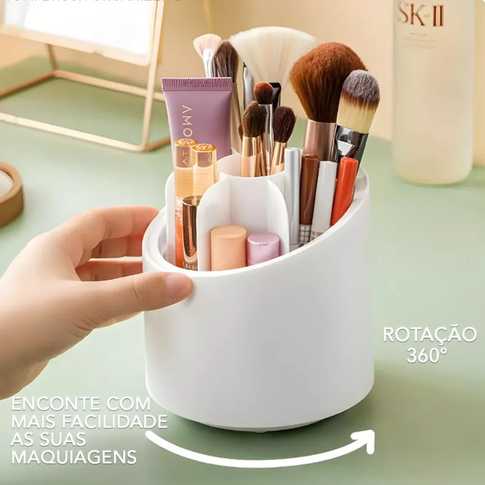 Organizador Maquiagem Giratório 360º Pincel Lápis Batom